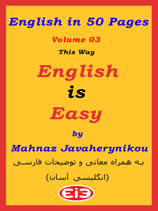 Title details for English in 50 Pages, Volume 3 by Mahnaz Javaherynikou - Available